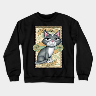 Beautiful Gray White Kitty Cat on Cats are Awesome Crewneck Sweatshirt